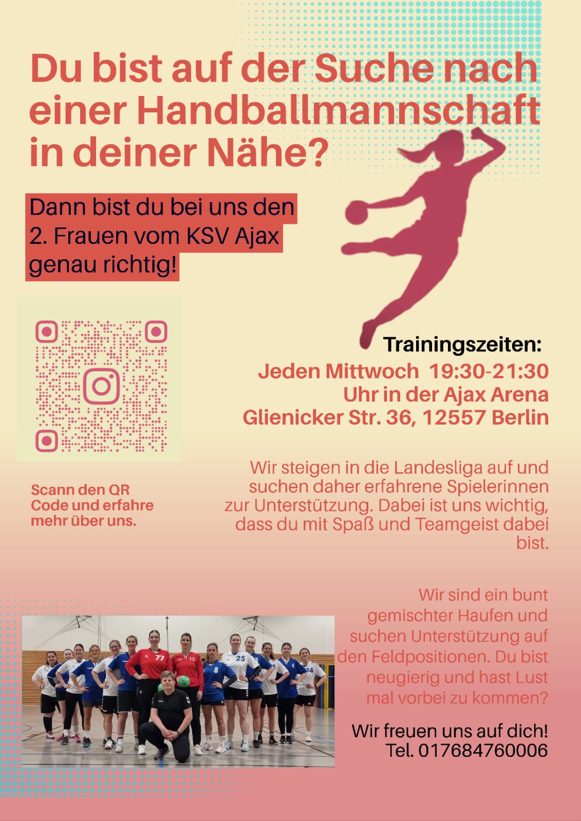 Die zweite Frauenmannschaft des KSV Ajax sucht SpielerinnenSpielerinnensuche